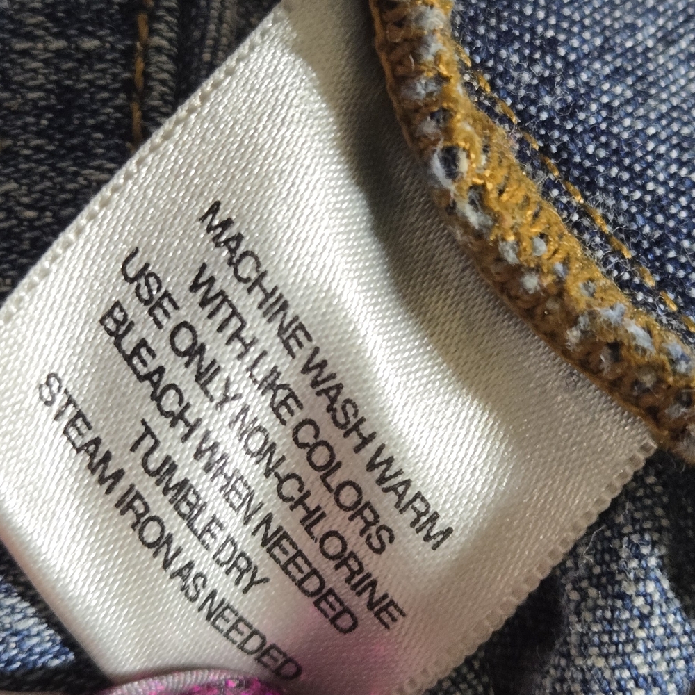 St. John’s Bay Classic Blue Stretch Denim Jacket | Distressed Faded Jean Jacket - Picture 5 of 6